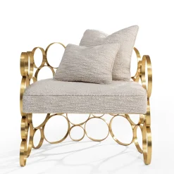 Astro Gold Brass Armchair by Galleria Flair Firenze