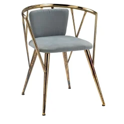 Atlantis Antique Gold Polished Metal Chair
