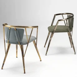 Atlantis Antique Gold Polished Metal Chair