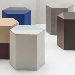 Atlas Stool with Central Brown Stripe