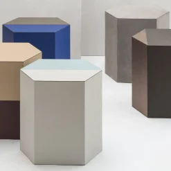 Atlas Stool with Vertical Azure Stripe