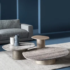 Atollo Travertino Marble Side Table by CSM