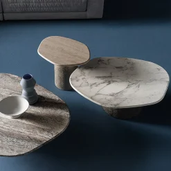 Atollo Travertino Marble Side Table by CSM