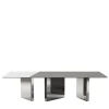 Atomic Gray Smoked Glass Dining Table