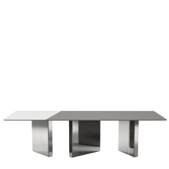 Atomic Gray Smoked Glass Dining Table