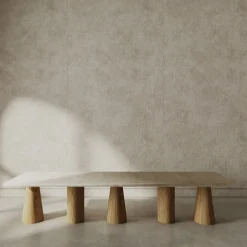 Atrani Oak & Marble Bench