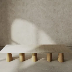 Atrani Oak & Marble Bench