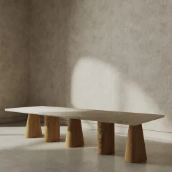 Atrani Oak & Marble Bench