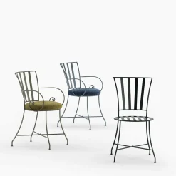 Attonita Wrought Iron Forest-Green Chair