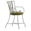 Attonita Wrought Iron Green Chair With Armrests