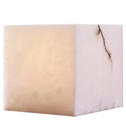 Aura Cube Table Lamp in Alabaster