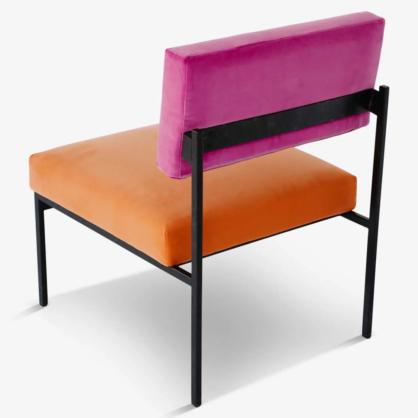 Aurea Orange and Pink Velvet Lounge Chair