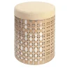 Aurelius 40 Cylindrical Champagne Aluminum Pouf