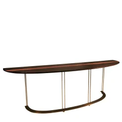 Aureola brown ebony wood and bronze console