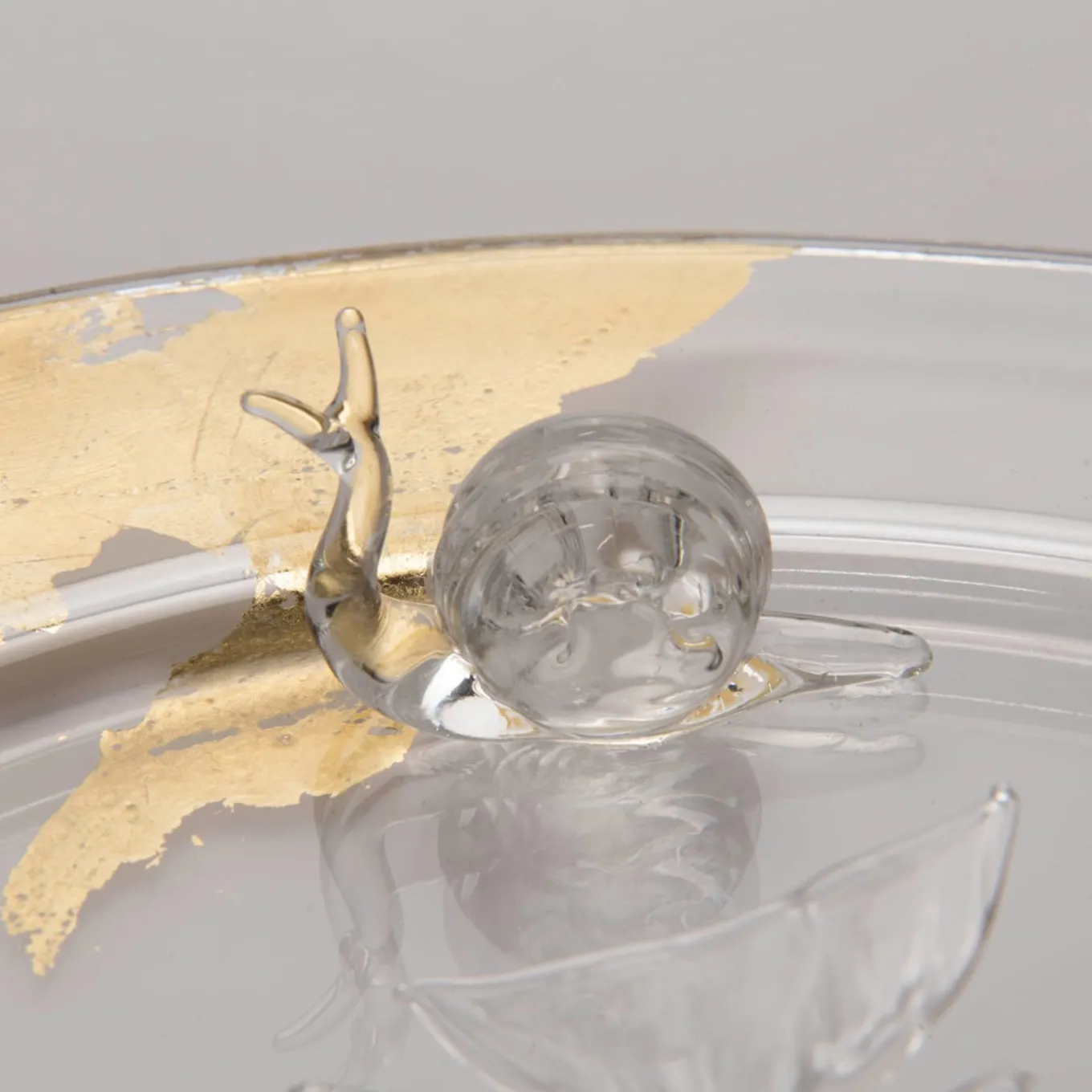 Aurora Butterfly Gold Glass Decorative Dinner Plate