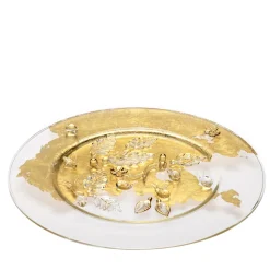 Aurora Ladybug Gold Glass Decorative Dinner Plate