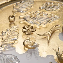 Aurora Ladybug Gold Glass Decorative Dinner Plate