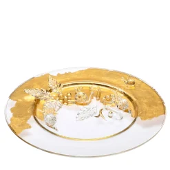 Aurora Snails Gold Glass Decorative Dinner Plate