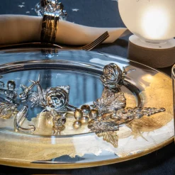 Aurora Snails Gold Glass Decorative Dinner Plate