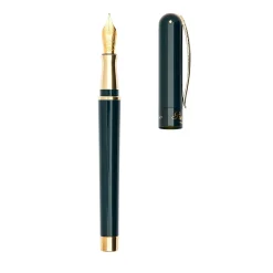 Avatar Anniversary Green Medium Fountain Pen with Gold Trim