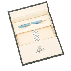 Avatar Fancy Light Blue Ballpoint Pen with Gold Trim