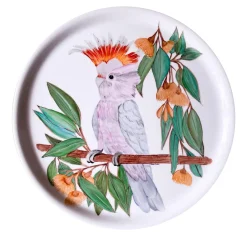 Avis Cacatua Rosa Polychrome Dinner Plate
