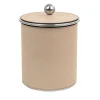 Axel Beige Leather Ice Bucket
