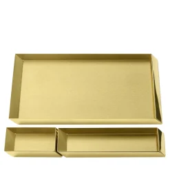 Axonometry Brass Desk Tray Set by Elisa Giovannoni
