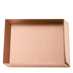 Axonometry Copper Small Squared Tray in Copper By Elisa Giovannoni