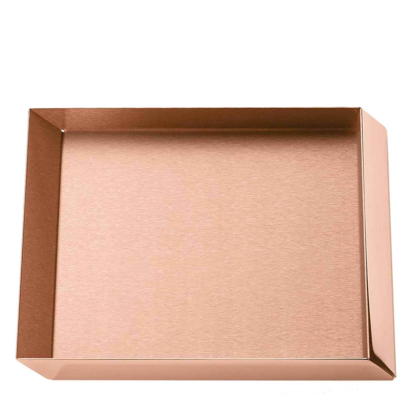 Axonometry Copper Small Squared Tray in Copper By Elisa Giovannoni