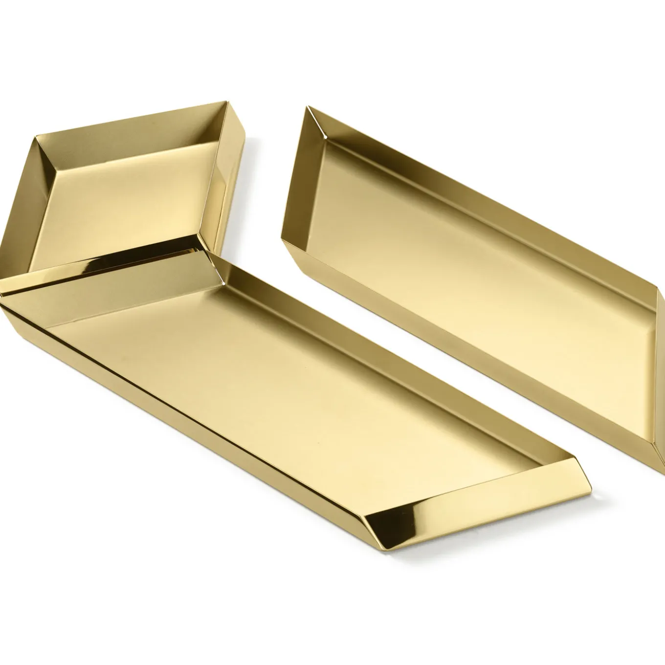 Axonometry Polished Brass Large Parallelepiped Tray By Elisa Giovannoni