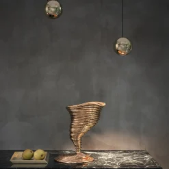 Axonometry Polished Brass Small Square Tray By Elisa Giovannoni