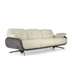 Ayton White Leather Sofa