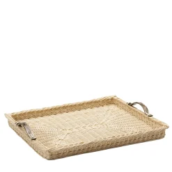 Azalea Rectangular Wicker Tray with Horn Handles