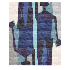 Azure Light Blue Hand-Knotted Rug by Petra Ryberg