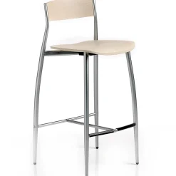 Baba Set of 2 Oak Counter Stools by Sergio Mian