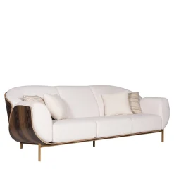 Baidà White Bouclé 3-Seater Sofa
