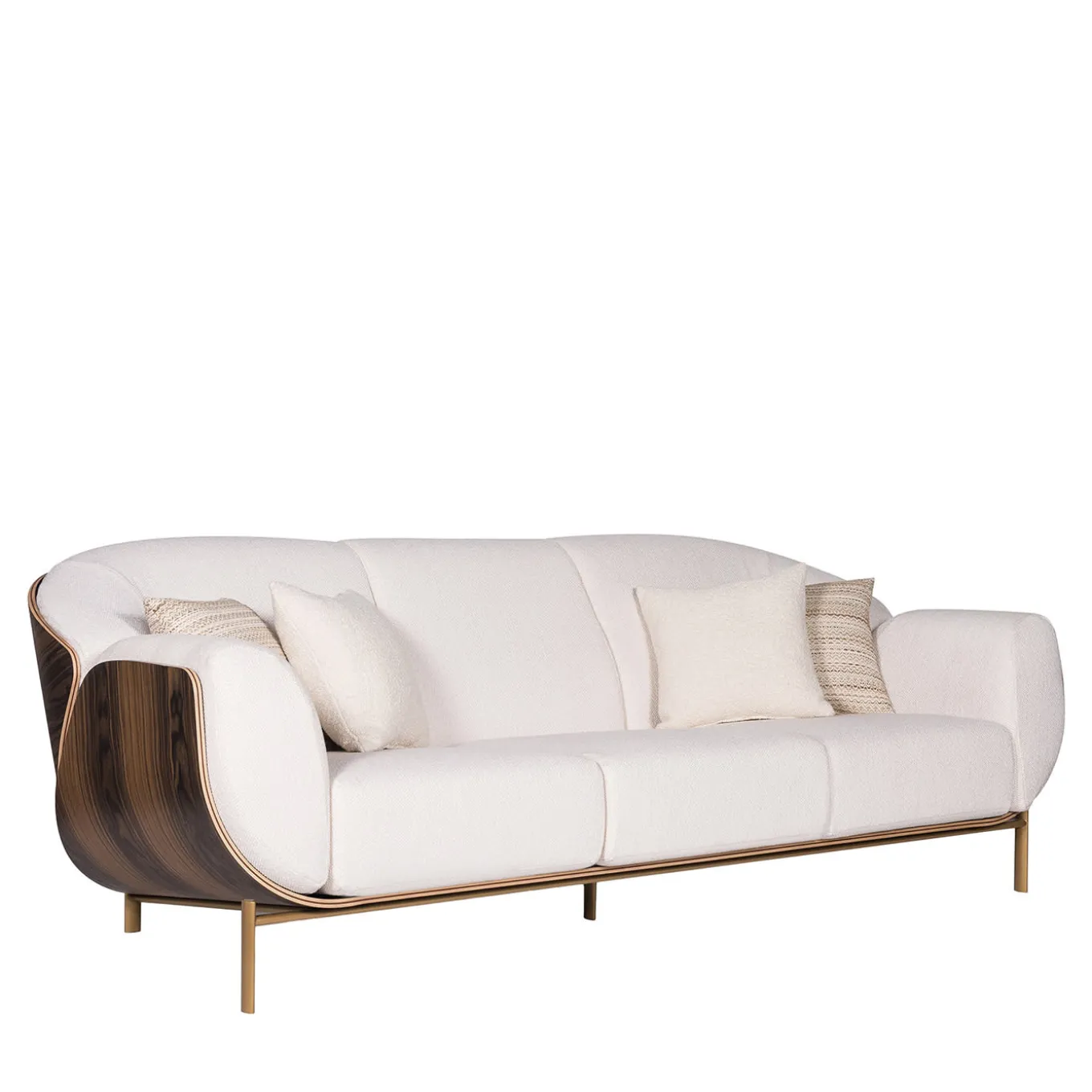 Baidà White Bouclé 3-Seater Sofa