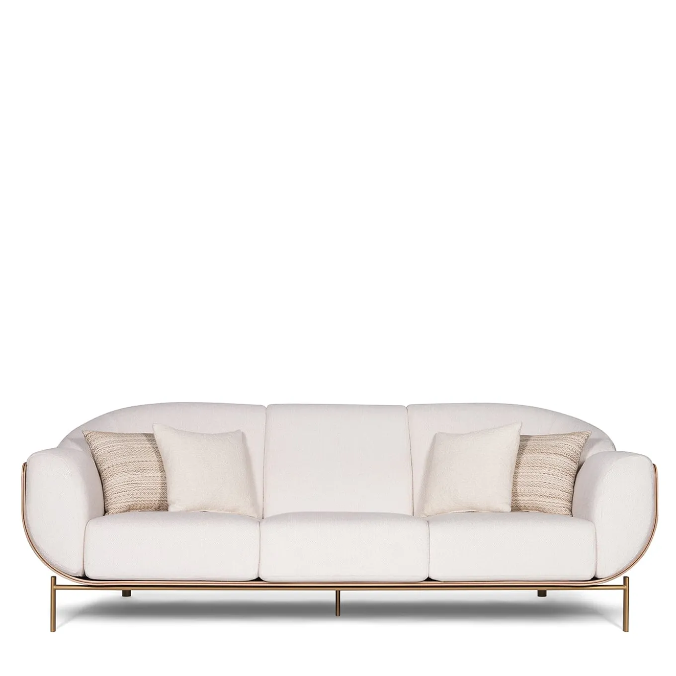 Baidà White Bouclé 3-Seater Sofa