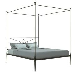 Baldo Black Iron Canopy Double Bed