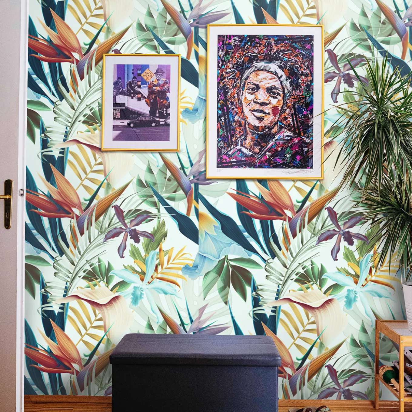 Bali Wallpaper with Tropical Print
