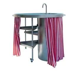 Ballerina Steel Modular Kitchen With Sink And Curtain