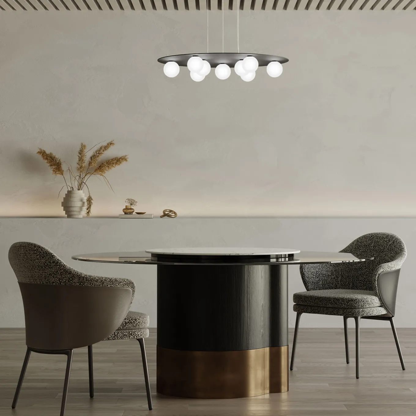 Balloons 9-Light Silvery Chandelier