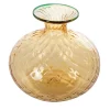 Balloton Light-Amber Vase with Green Rim