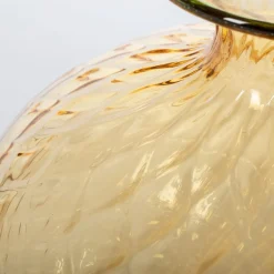 Balloton Light-Amber Vase with Green Rim