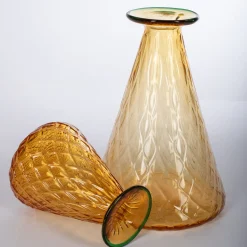 Balloton Set of 2 Conical Amber Vases