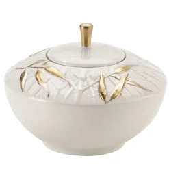 Bambù White Porcelain Sugar Bowl