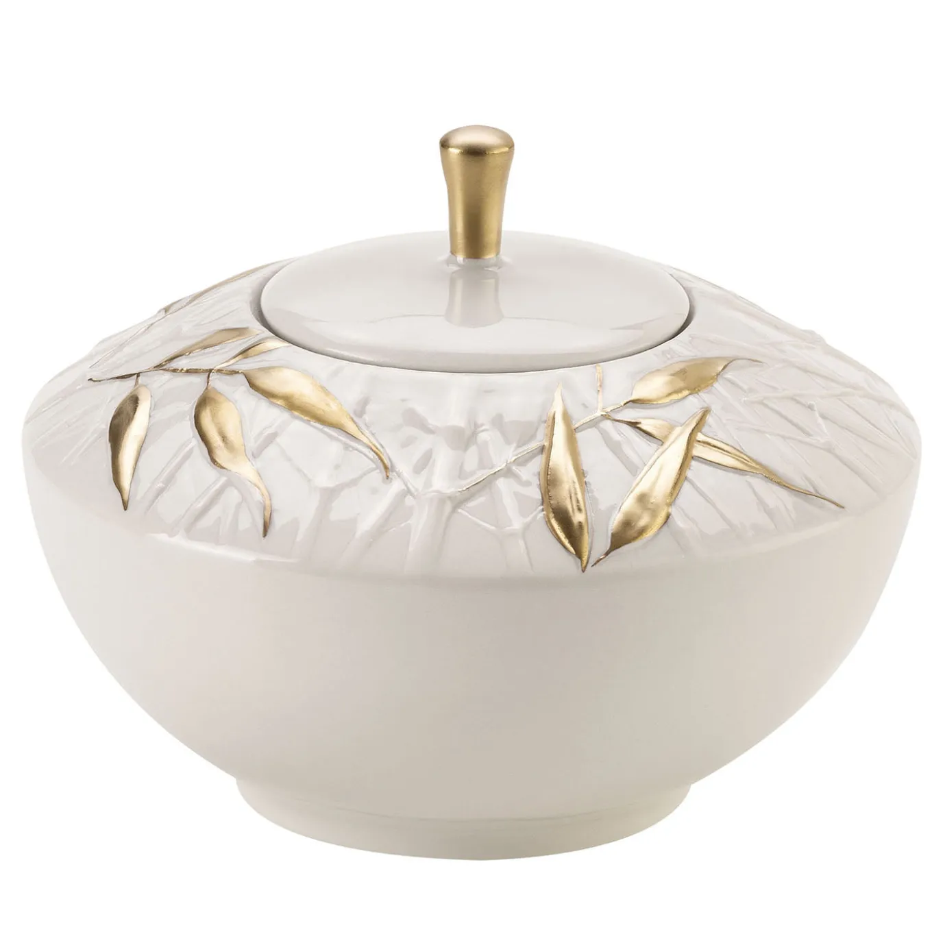 Bambù White Porcelain Sugar Bowl