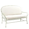 Bamboo Design Curved Green Wrought Sofa in Stainless Steel