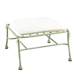 Bamboo Design Green Wrought Pouf in Stainless Steel